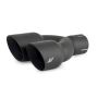 Mishimoto MMEXH-TIP-FSTBK Dual Offset Tips 2.5in Inlet 3in Outlet Slash Cut - Black