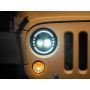 Raxiom 97-18 Jeep Wrangler TJ/JK Axial 7-Inch LED Headlights w/ DRL- Black Housing (Clear Lens)