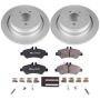 PowerStop ESK6197 Genuine Geomet Coated Rotors, ECE-R90 Brake Pads + Hardware Kit