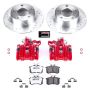 PowerStop KC515-26 Z26 Street Performance Ceramic Brake Pad, Drilled Slotted Rotor, and Caliper Kit