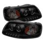 SPYDER 5078445 Projector Headlights - LED Halo - Amber Reflector - Black Smoke