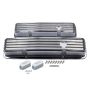 MR. GASKET MRG6855G SBC Cast Alm Valve Cover Set Finned Style Pol.