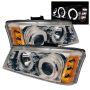 SPYDER 5009463 Projector Headlights - LED Halo - Amber Reflector - Chrome
