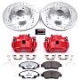 PowerStop KC5382-26 Z26 Street Performance Ceramic Brake Pad, Drilled Slotted Rotor, and Caliper Kit
