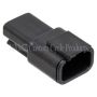 NAMZ MDR-3B Deutsch DTM 3-Position Receptacle w/3 Stamped Terminals & Wedgelock - Black (HD 74103-98BK)