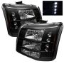 SPYDER 5012395 Crystal Headlights 1PC W/ Bumper Lights - Black