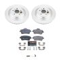 PowerStop ESK7448 Genuine Geomet Coated Rotors, ECE-R90 Brake Pads + Hardware Kit