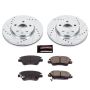 PowerStop K7399 Z23 Daily Driver Carbon-Fiber Ceramic Brake Pad and Drilled & Slotted Rotor Kit