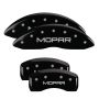 MGP 32003SMOPBK 4 Caliper Covers Engraved Front & Rear MOPAR Black finish silver ch