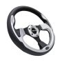 NRG Reinforced Steering Wheel (320mm) Blk w/Silver Trim & 5mm 3-Spoke