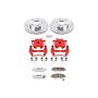 PowerStop KC2386-26 Z26 Street Performance Ceramic Brake Pad, Drilled Slotted Rotor, and Caliper Kit