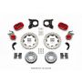 Wilwood 140-14224-DR Forged Dynalite P/S Rear Kit w/MC4 P-Brake Drill Red Chev 12 Bolt w/Clip Eliminator