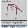 Cusco SFTY21 2-Passenger 5-Point BLK REAR W/Diagonal Bar Roll Cage Subaru GRB STi 08-14