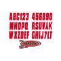 Hardline RED350EC Boat Lettering Registration Kit 3 in. - 350 Red Solid