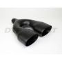 Different Trend Black Powder Coated Dual Oval Round Double Wall DT-24065DLBK