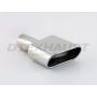 Different Trend Hi-Polished Tips Rectangular Double Wall Driver Side Behind Bumper DT-24086L