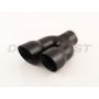Different Trend Black Powder Coated Dual 3″ Double Wall Staggered Angle Tip DT-24096RBK