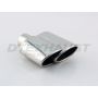 Different Trend Hi-Polished Tips Dual Oval Round Double Wall Rolled Slant (driver Side) DT-24128L