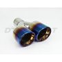 Different Trend Dual 3.5″ Double Wall Staggered Rolled Slant W/ Blue Flame DT-24156BF