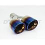 Different Trend Dual 3.5″ Double Wall Staggered Rolled Slant W/ Blue Flame Drive DT-24156LBF