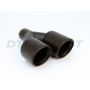 Different Trend Black Powder Coated Dual 3.5″ Double Wall Staggered Rolled Slant DT-25156LBK