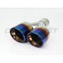 Different Trend Dual 3.5″ Double Wall Staggered Rolled Slant W/ Blue Flame Passe DT-24156RBF