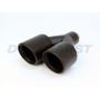 Different Trend Black Powder Coated Dual 3.5″ Double Wall Staggered Rolled Slant DT-24156RBK
