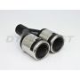 Different Trend Hi-Polished Tips Dual 3″ Double Layer Rolled Edge W/ Carbon Fiber Accents DT-24157