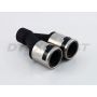 Different Trend Hi-Polished Tips Dual 3″ Staggered Double Layer Rolled Edge W/ Carbon Fiber Accen DT-24157L
