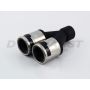 Different Trend Hi-Polished Tips Dual 3″ Double Layer Rolled Edge Staggered W/ Carbon Fiber Accen DT-24157R