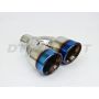 Different Trend Dual 3.5″ Double Wall Rolled Slant W/ Blue Flame DT-24161BF