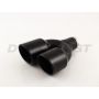 Different Trend Black Powder Coated Dual 3.5″ Double Wall Staggered Rolled Slant DT-24161RBK