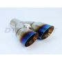 Different Trend Dual 3″ Double Wall Angle Tip W/ Blue Flame Driver Side DT-24162LBF
