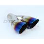 Different Trend Dual 3″ Single Wall Angle Tip W/ Blue Flame Driver Side DT-24163LBF