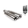 Different Trend Hi-Polished Tips Ss 4″ Dual Slanted Side-way Angle Double Wall DT-25038DS