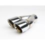 Different Trend Hi-Polished Tips Dual 3″ Double Wall Angle Passenger DT-25083R