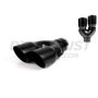 Different Trend Black Powder Coated Dual Double Wall Staggered Angle Tip Passeng DT-30083YRBK