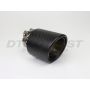 Different Trend 4.5″ x 6.5″ Clamp-on Double Layered Rolled Angle Carbon Fiber Tip With Polished Black Powder Coated Pipe DT-25169DBK