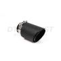 Different Trend 3.5″ x 6.5″ Carbon Fiber Clamp-on Double Layered Slant Cut With Black Powder Coated Inner Pipe DT-25170BBK