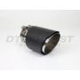 Different Trend 4″ x 6.5″ Carbon Fiber Clamp-on Double Layered Slant Cut With Polished Inner Pipe DT-25170C