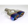 Different Trend Blue Flame 8.00” * 3.00” Parallel Dual Rectangle Resonate Rolled Angle Blue DT-25218BF