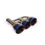 Different Trend Double Wall Triple Exhaust Tip W/ Blue Flame DT-25225BF