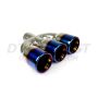 Different Trend Rolled Angle Triple Exhaust Tips W/ Blue Flame DT-25226BF