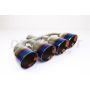 Different Trend Double Wall Quad Exhaust Tip W/ Blue Flame DT-25228BF