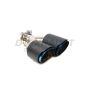 Different Trend Carbon Fiber Duel Exhaust Tip /304 Ss Blue Flame Inner Tip, Slant Cut With 2 1/2″ Band-clamp (bolt Head 13mm/ 8mm, Screw Length 3″) Driver Side DT-25318L
