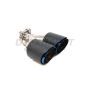 Different Trend Carbon Fiber Duel Exhaust Tip /304 Ss Blue Flame Inner Tip, Slant Cut With 2 1/2″ Band-clamp (bolt Head 13mm/ 8mm, Screw Length 3″) Passenger Side DT-25318R