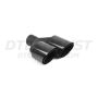 Different Trend Glossy Carbon Fiber With 304 Ss Black Powder Coated Double Layer Slant Tip, Tig-weld, Driver Side DT-25424L