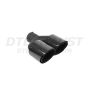 Different Trend Glossy Carbon Fiber With 304ss Black Powder Coated Double Layer Slant Tip, Tig-weld, Passenger Side DT-25424R