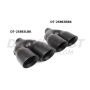 Different Trend Black Powder Coated Dual 4” Double Wall Staggered Angle Tip DT-25883RBK