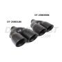 Different Trend Black Powder Coated Dual 4” Double Wall Staggered Angle Tip DT-25883LBK